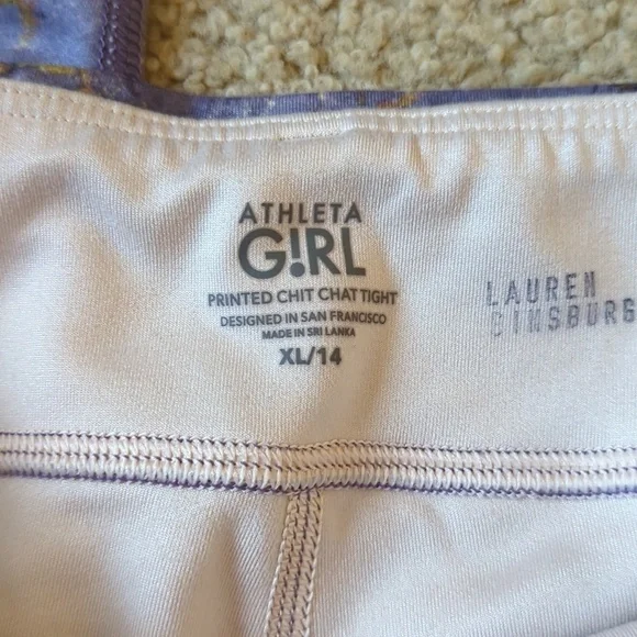 Athleta Printed Chit Chat Tight Size Girls XL - Picture 2 of 8